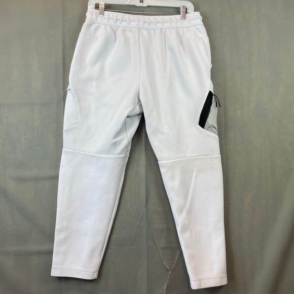 Nike Joggers Mens Medium White Cargo Sweatpants Drawstring Athletic Fit Pockets - Picture 6 of 8